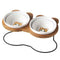 Mickey double bowl rack / Yellow cat