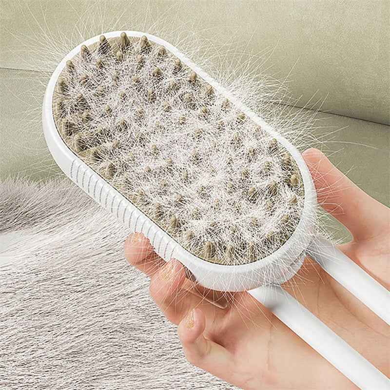 3‑in‑1 Cat Steam Brush Electric Pet Grooming Comb Hair Removal Massage Tool