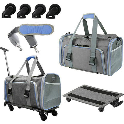 Fast Delivery Airline Approved Dog Carrier 2 Sides Expandable Pet Carrier with Wheels for Easy Travel Stock Storage Portable - Needora