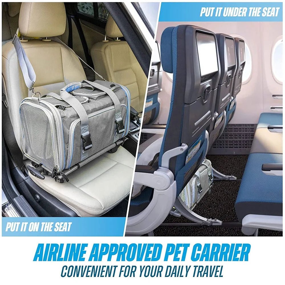 Fast Delivery Airline Approved Dog Carrier 2 Sides Expandable Pet Carrier with Wheels for Easy Travel Stock Storage Portable - Needora