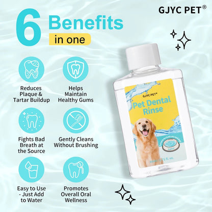 GJYC PET Concentrated Pet Mouthwash Oral Care Tartar Removal Fresh Breath Odor Eliminator Teeth Whitening For Dogs Cats - Needora