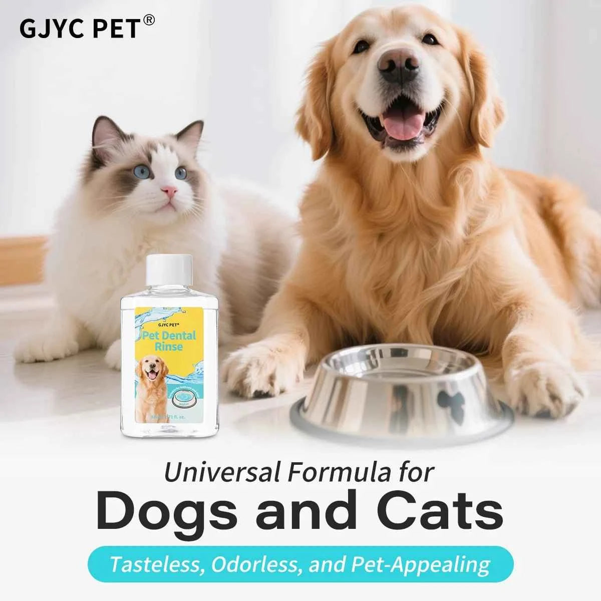 GJYC PET Concentrated Pet Mouthwash Oral Care Tartar Removal Fresh Breath Odor Eliminator Teeth Whitening For Dogs Cats