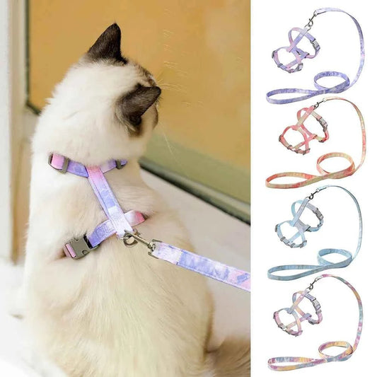 H-Type Cat Harness Vest - Escape-Proof Soft Kitten Harness with Leash Set, Adjustable Breathable Safety Vest for Indoor Outdoor - Needora
