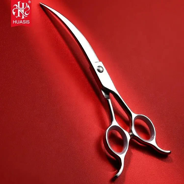 HUASIS 7 Inch New Fashion SUS440C Professional Pet Grooming Super Curved Scissors - Needora