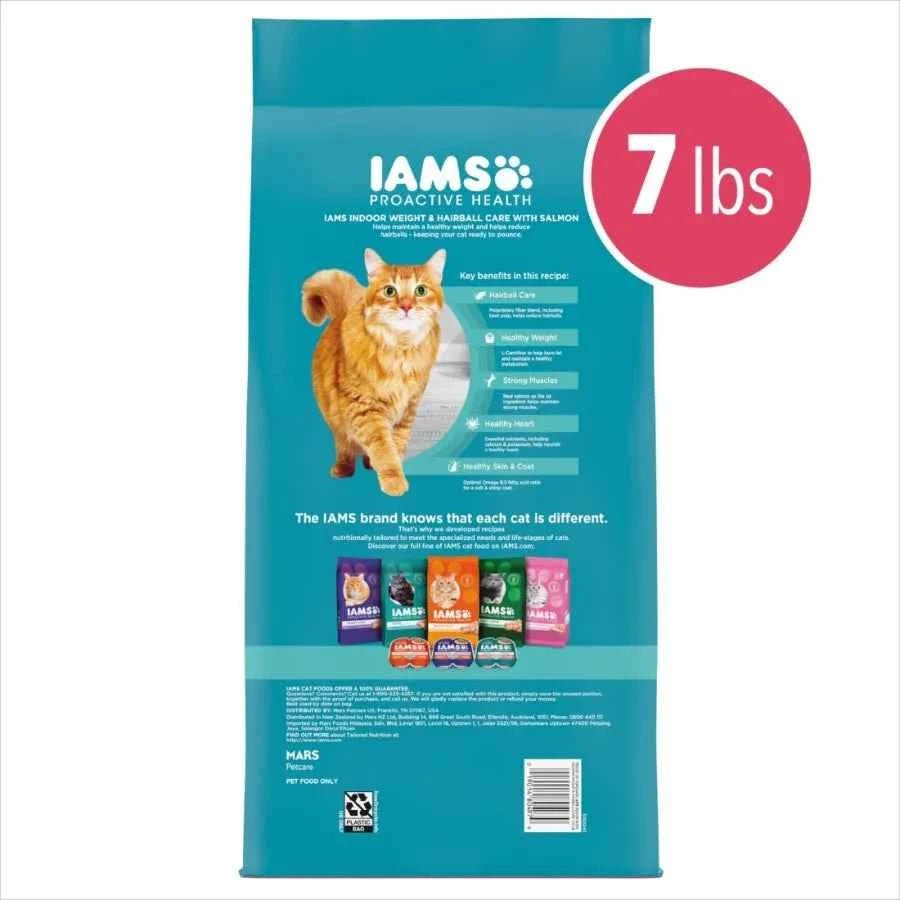 IAMS Proactive Health Adult Dry Cat Food with Salmon, Natural Ingredients & Omega-3, 7 lb Bag - Needora
