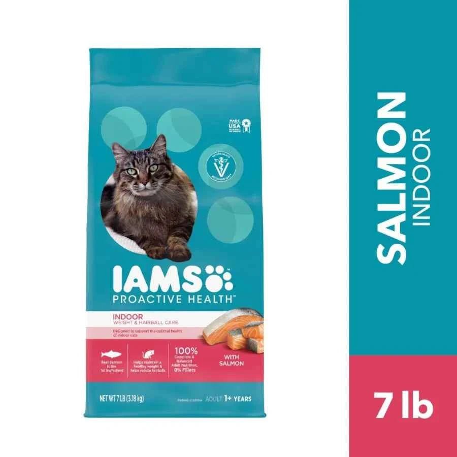 IAMS Proactive Health Adult Dry Cat Food with Salmon, Natural Ingredients & Omega-3, 7 lb Bag - Needora