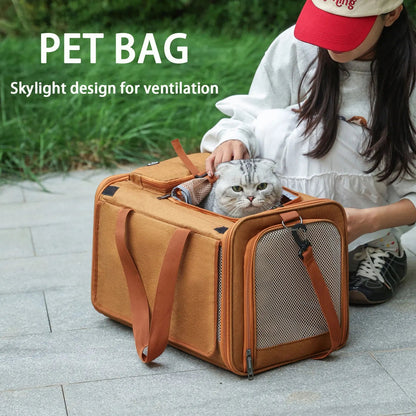 Large Capacity Pet Carrier Tote Bag Breathable Portable Oxford Fabric Shoulder Bag for Cats And Dogs - Needora