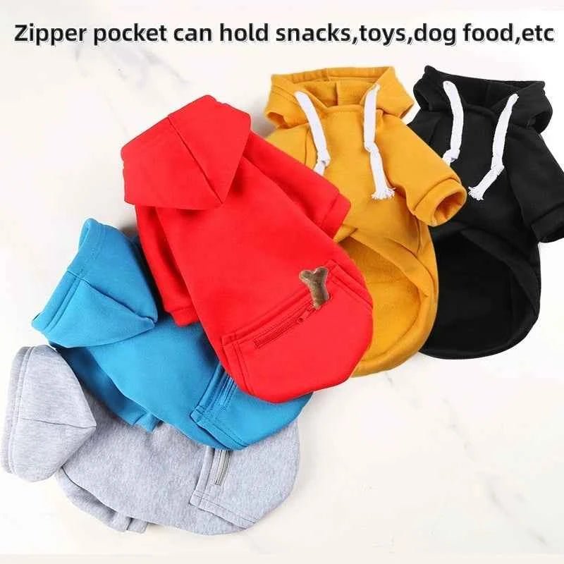 Large Dog Hoodie Sweatshirt - Autumn Winter Fleece Pet Jacket with Hat & Zipper Pocket, Sportswear - Needora