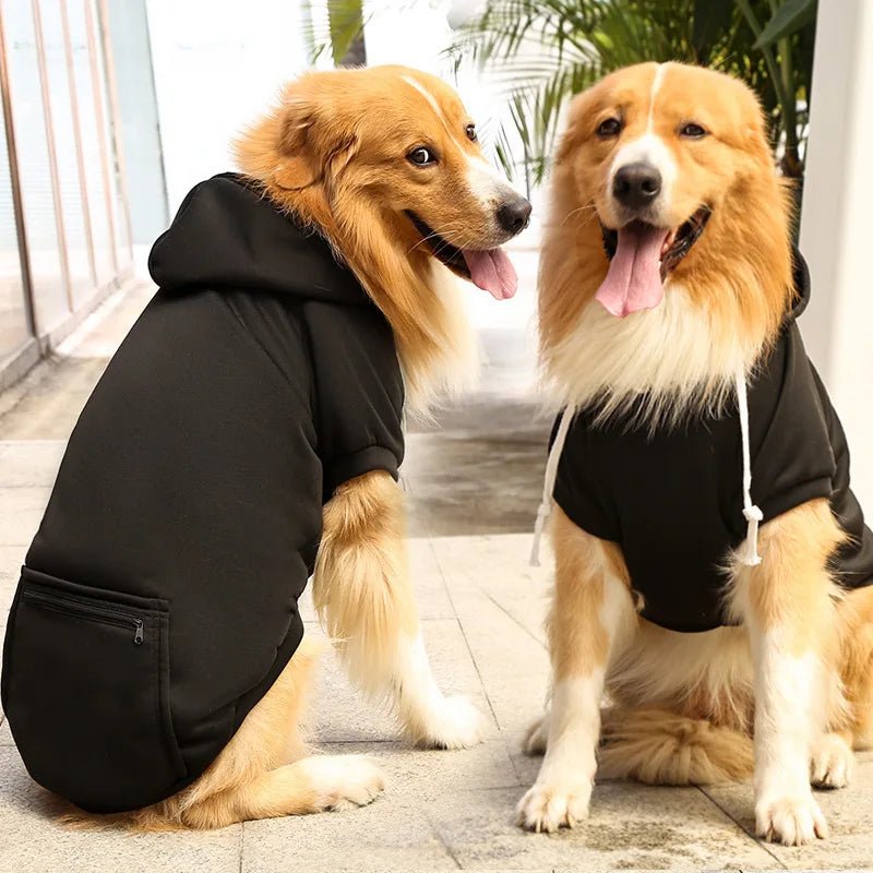 Large Dog Hoodie Sweatshirt - Autumn Winter Fleece Pet Jacket with Hat & Zipper Pocket, Sportswear - Needora