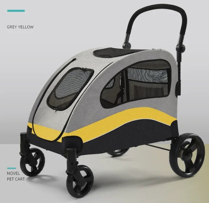 Large Storage 4-Wheel Pet Stroller Waterproof Breathable Jogger Cart for Large Dogs Folding Feature-Pet Carriers Travel Product - Needora