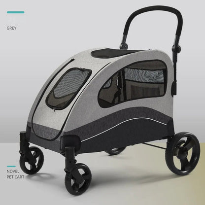 Large Storage 4-Wheel Pet Stroller Waterproof Breathable Jogger Cart for Large Dogs Folding Feature-Pet Carriers Travel Product - Needora