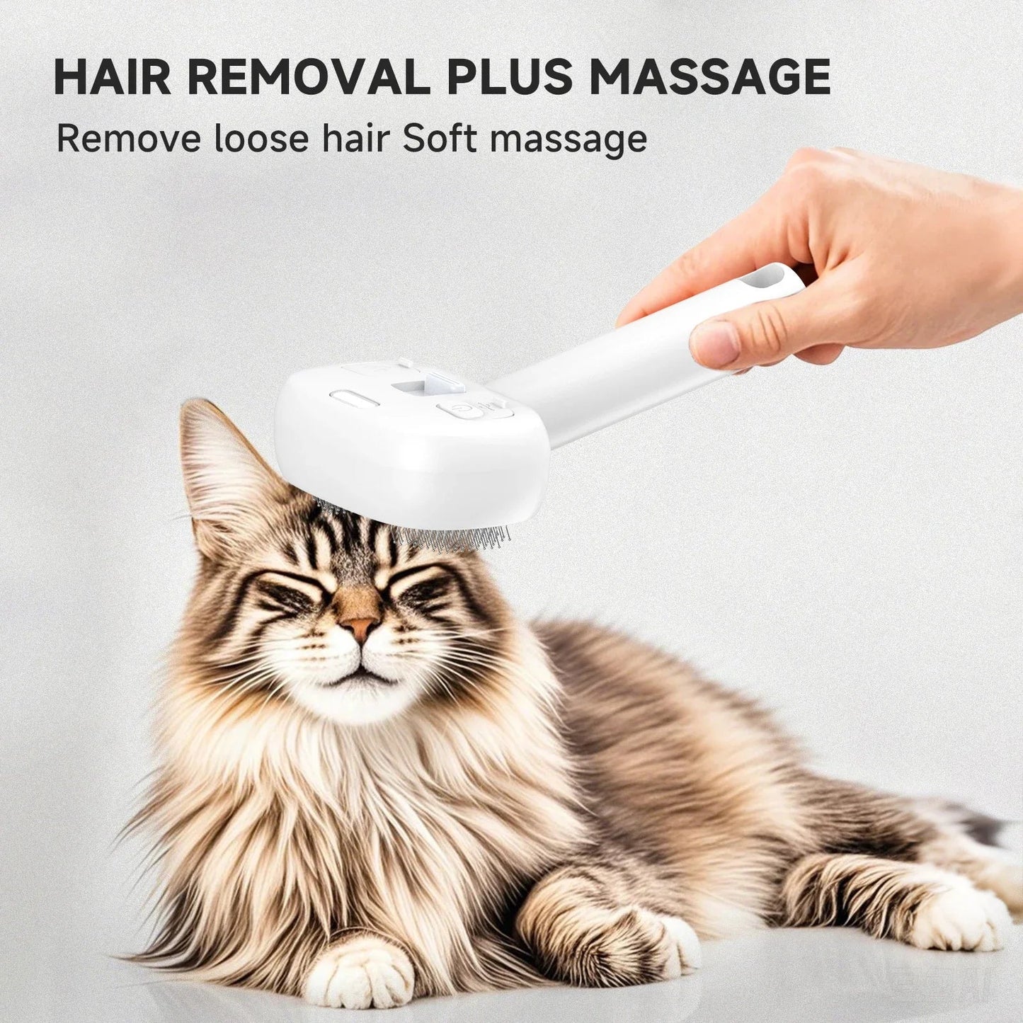 Latest Hot 5-in-1 Pet Steam Massage Brush with UV Sterilizer & Mist Soft Teeth Hair Removal Comb CE FC Certified Easy Clean - Needora