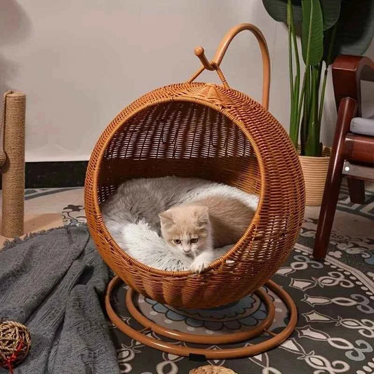 Luxury Fruit Basket Cat Hammock bed Hand Woven Storage Basket Comfortable Heavy Carton Packaging Not Easy To Damage for Pets - Needora