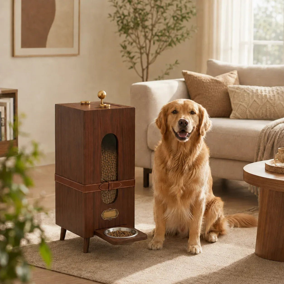 Wood Pet Feeder Cabinet Elevated Bowls – features overview