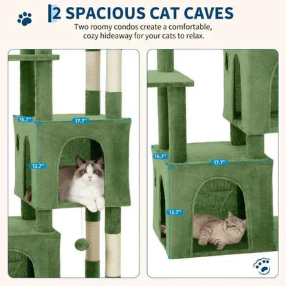 Multi-Level Cat Tree Tower for Large Cats Maine Coons with Perch Condos Sisal Scratching Posts Play Toys Indoor Cat Furniture - Needora