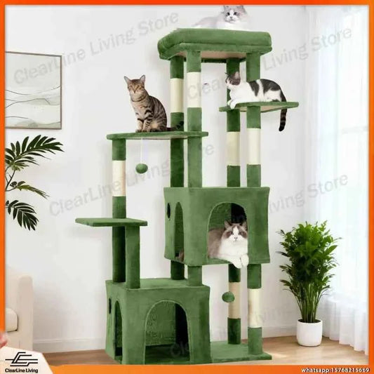 Multi-Level Cat Tree Tower for Large Cats Maine Coons with Perch Condos Sisal Scratching Posts Play Toys Indoor Cat Furniture - Needora