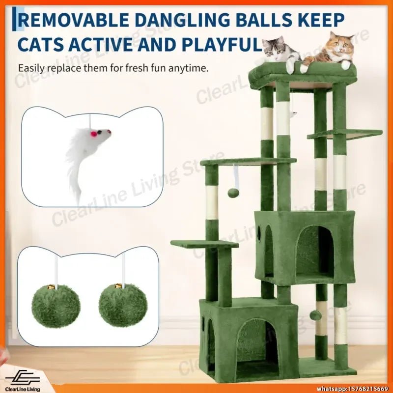 Multi-Level Cat Tree Tower for Large Cats Maine Coons with Perch Condos Sisal Scratching Posts Play Toys Indoor Cat Furniture - Needora