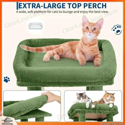 Multi-Level Cat Tree Tower for Large Cats Maine Coons with Perch Condos Sisal Scratching Posts Play Toys Indoor Cat Furniture - Needora