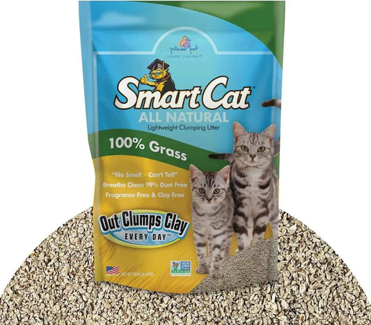 Natural Clumping Cat Litter, 10 lb - Grass Seed, Unscented, Lightweight Alternative to Clay and Pellet - Needora