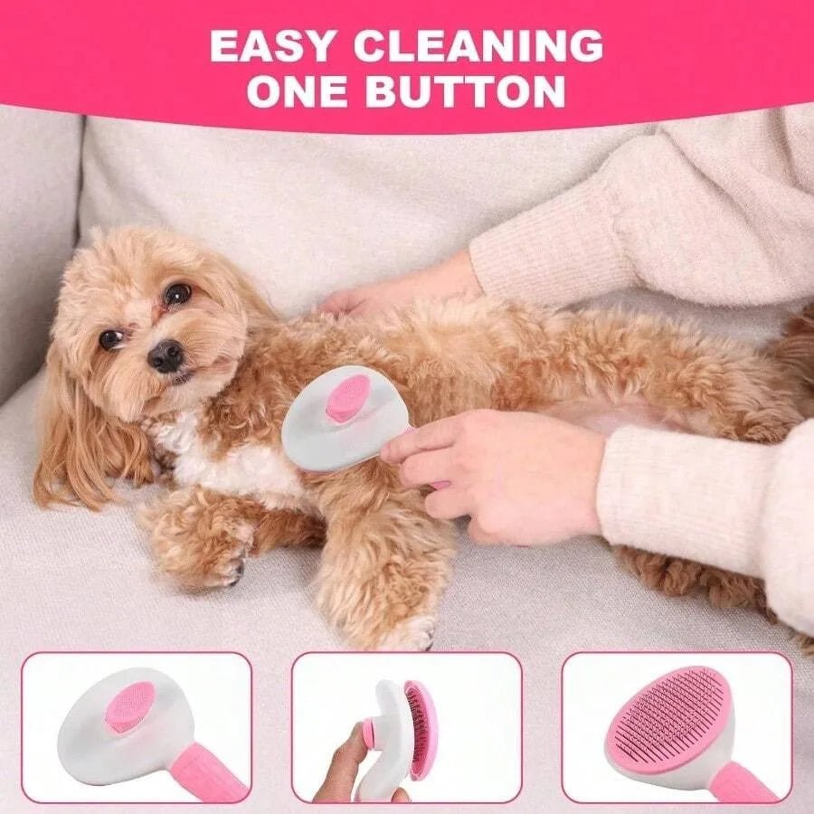 【New Arrival】6PCS Dog Grooming Kit, Pet Grooming Kit, Deshedding Brush Short Hair, Slicker Brush, Flea Comb, Puppy Brush Set In P - Needora