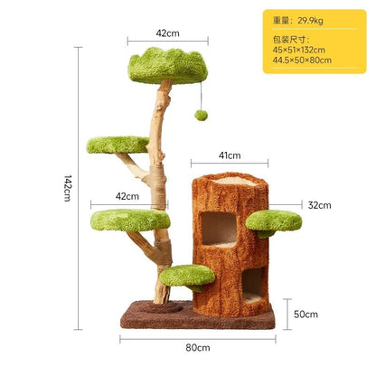 Nordic Originality Cattery Modern Simple Design Wooden Cat House Scratching Post Playground for Cat Furniture Columpio Gato FYCT - Needora