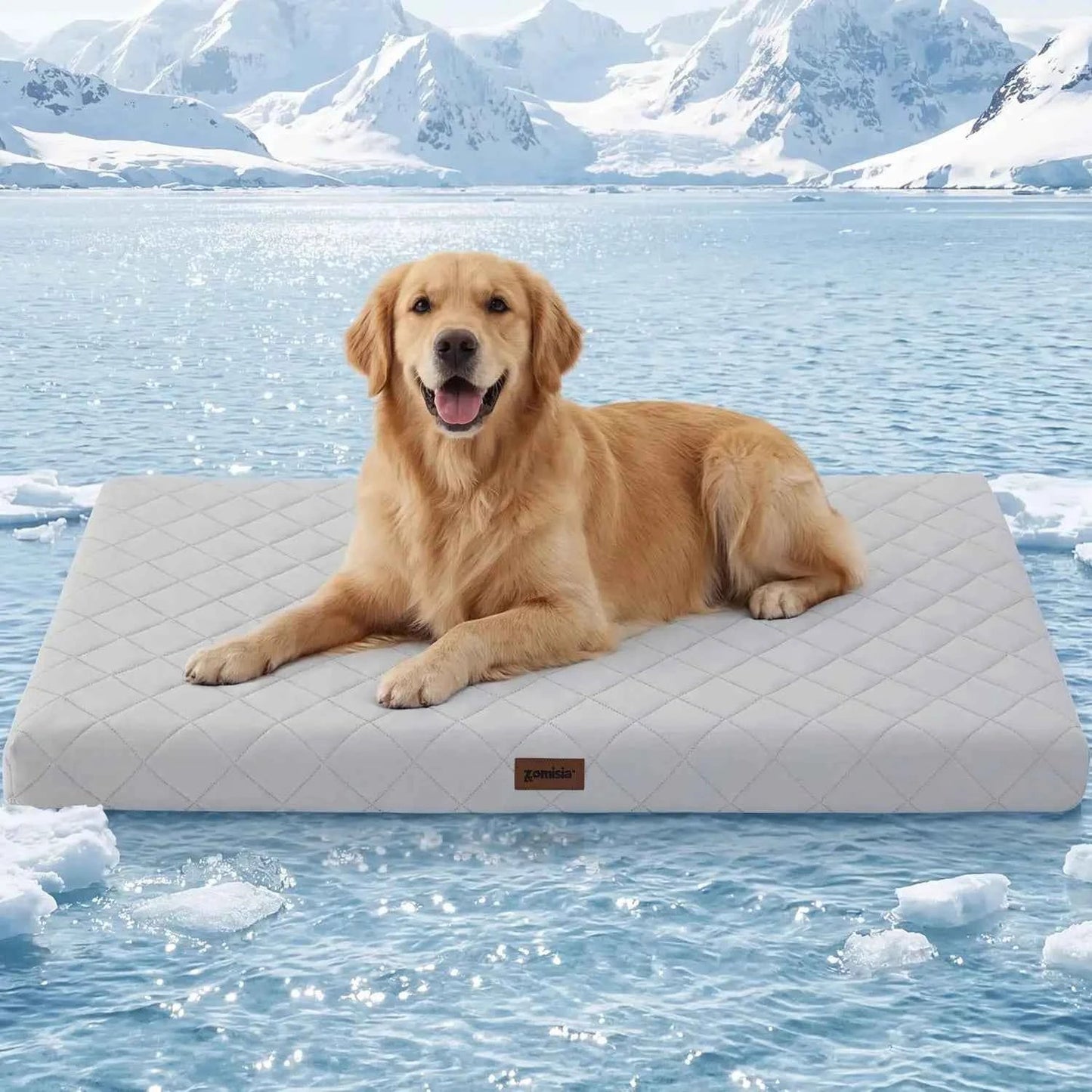 Orthopedic Cooling Dog Bed XXL 47x29in with Removable Washable Cover, Breathable Egg Foam Summer Pad for Crate, Grey - Needora
