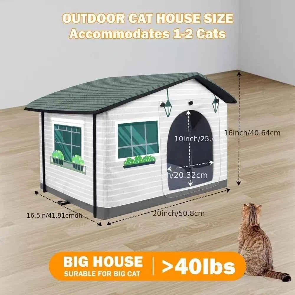 Outdoor Cat House Weatherproof Stray Cat dog House Waterproof Outdoor Winter Warm Pet Cave Sleeping Beds Home Foldable Washable - Needora