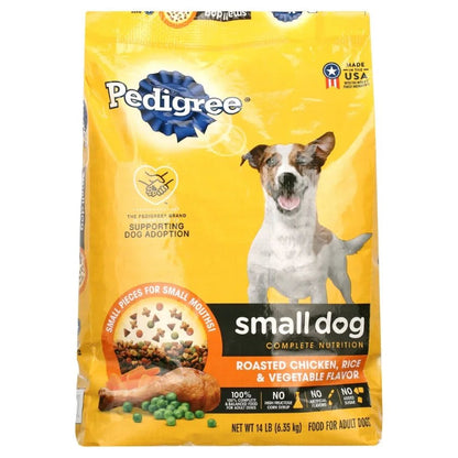 Pedigree Adult Small Dog Dry Food – Roasted Chicken & Vegetable Flavor, 14 lb Bag - Needora