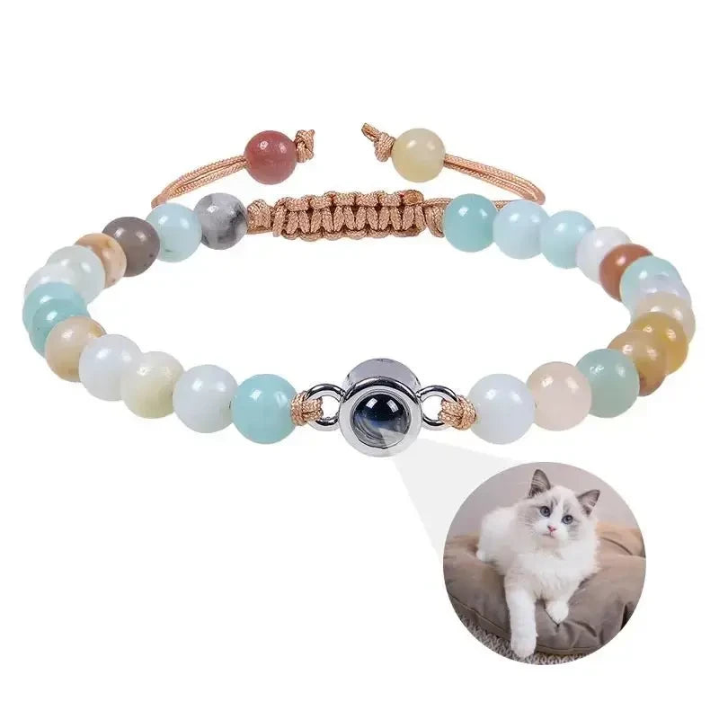 Personalized Stainless Steel Pet Photo Projection Bracelet – Custom Dog & Cat Portrait Memorial Jewelry Gift - Needora