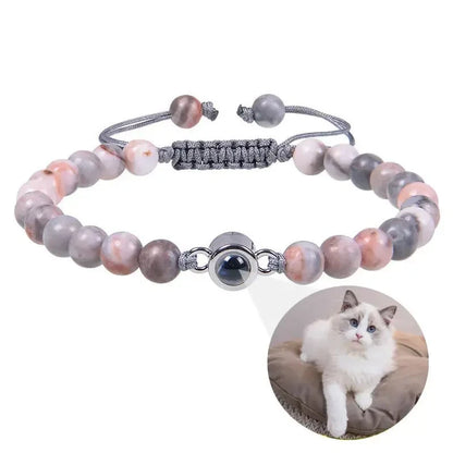 Personalized Stainless Steel Pet Photo Projection Bracelet – Custom Dog & Cat Portrait Memorial Jewelry Gift - Needora