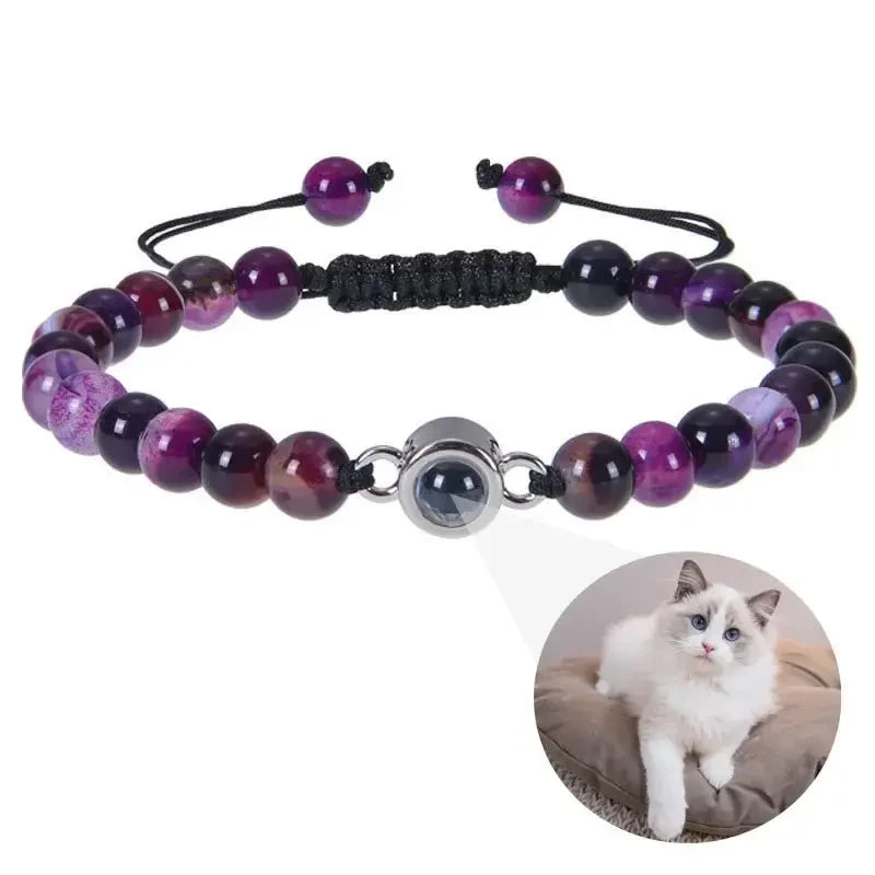 Personalized Stainless Steel Pet Photo Projection Bracelet – Custom Dog & Cat Portrait Memorial Jewelry Gift - Needora