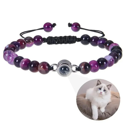 Personalized Stainless Steel Pet Photo Projection Bracelet – Custom Dog & Cat Portrait Memorial Jewelry Gift - Needora