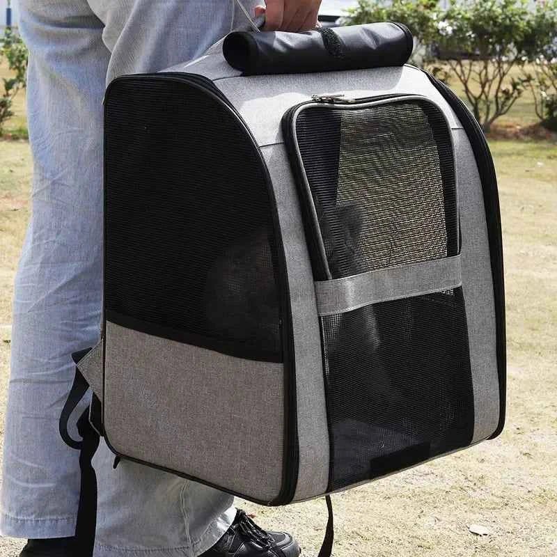 Pet Cat Backpacks Breathable Outdoor Cat Carrier Shoulder Bag for Small Dogs Cats Portable Travel Folding Backpack Pet Supplies - Needora