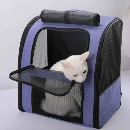Pet Cat Backpacks Breathable Outdoor Cat Carrier Shoulder Bag for Small Dogs Cats Portable Travel Folding Backpack Pet Supplies - Needora