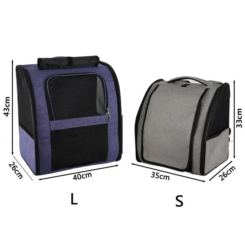 Pet Cat Backpacks Breathable Outdoor Cat Carrier Shoulder Bag for Small Dogs Cats Portable Travel Folding Backpack Pet Supplies - Needora