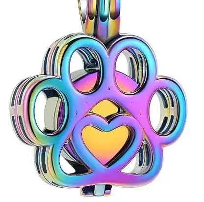Pet Cremation Jewelry for Ashes – Stainless Steel Dog & Cat Paw Memorial Urn Necklace - Needora
