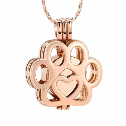 Pet Cremation Jewelry for Ashes – Stainless Steel Dog & Cat Paw Memorial Urn Necklace - Needora