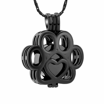 Pet Cremation Jewelry for Ashes – Stainless Steel Dog & Cat Paw Memorial Urn Necklace - Needora
