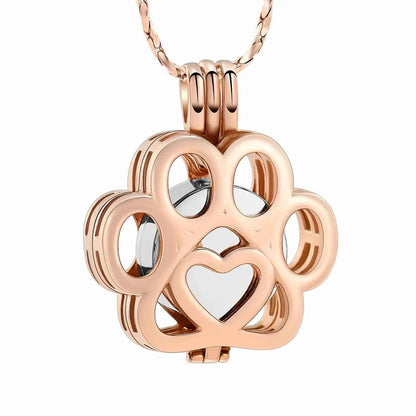 Pet Cremation Jewelry for Ashes – Stainless Steel Dog & Cat Paw Memorial Urn Necklace - Needora