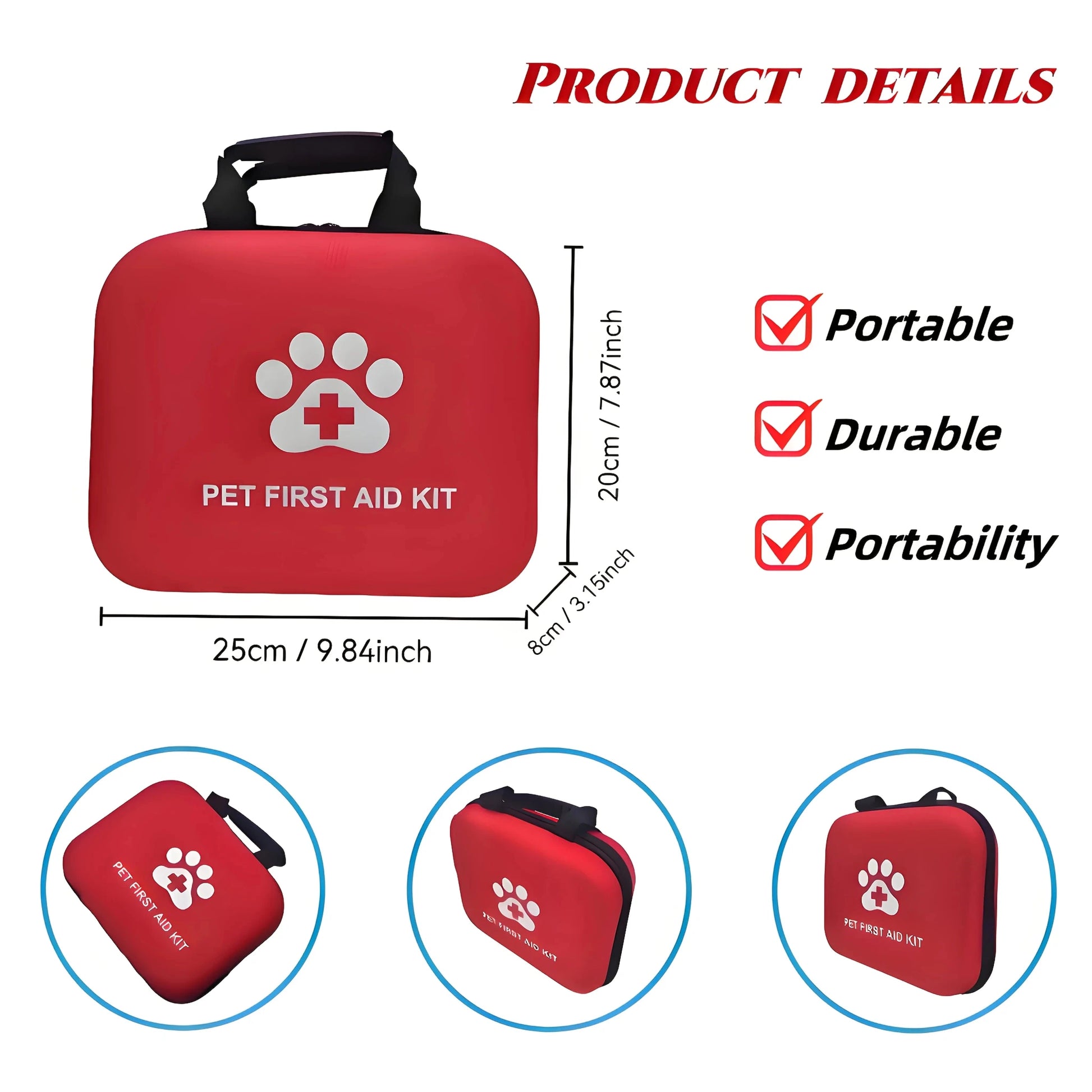 Pet First Aid Kit Multi-purpose Emergency Medical Portable Cat and Dog Medical Bag Outdoor Home Emergency edc Camping Hiking - Needora