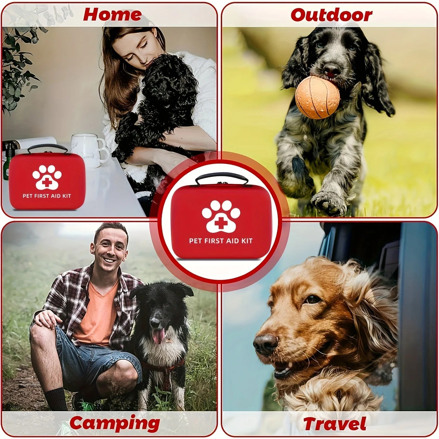 Pet First Aid Kit Multi-purpose Emergency Medical Portable Cat and Dog Medical Bag Outdoor Home Emergency edc Camping Hiking - Needora