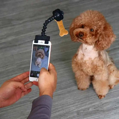 Pet Selfie Stick – 360° Rotating Phone Clip with Treat Holder for Dogs & Cats - Needora