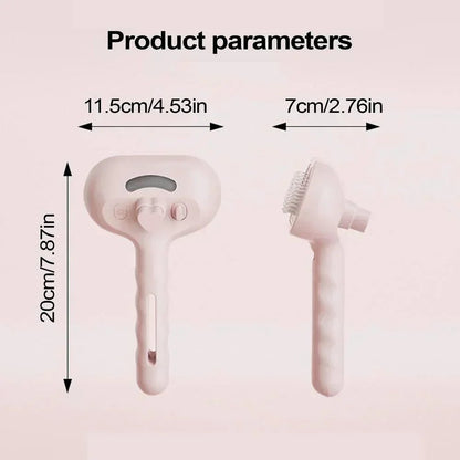 Pet Spray Hair Comb, Steam Massage Brush with Soft Round Teeth, Safe Hair Removal Comb for Dog & Cat Cleaning - Needora