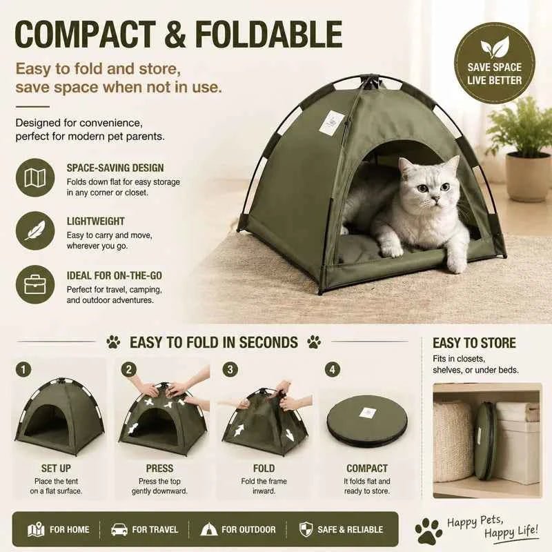 Pet Tent Bed Cats House Supplies Products Accessories Warm Cushions Furniture Sofa Basket Beds Winter Clamshell Kitten Tents Cat - Needora