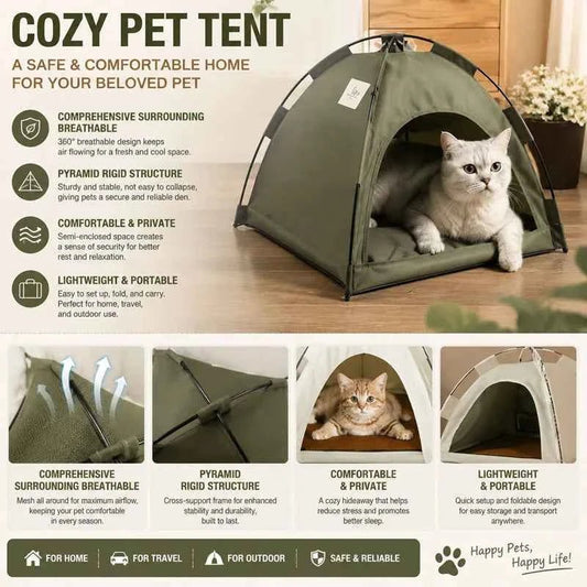 Pet Tent Bed Cats House Supplies Products Accessories Warm Cushions Furniture Sofa Basket Beds Winter Clamshell Kitten Tents Cat - Needora