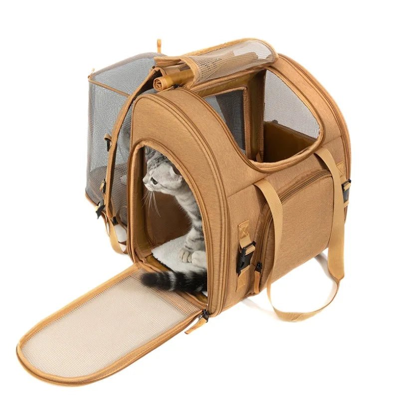 Portable cat bag, expandable large-capacity pet backpack, foldable small-medium-sized dog and cat travel bag - Needora
