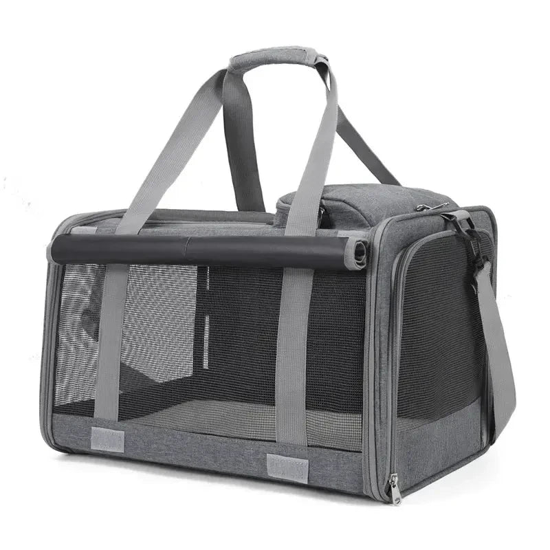 Portable Expandable Pet Travel Bag Soft-Sided Transparent Breathable Lightweight Handheld or Crossbody Outdoor Pet Bag Stylish - Needora