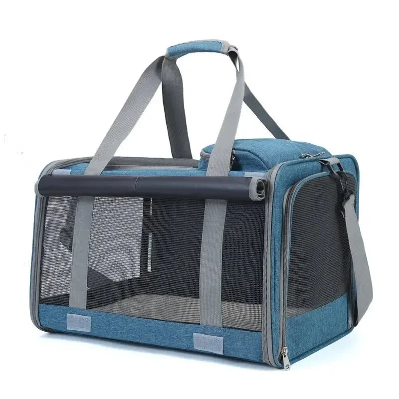 Portable Expandable Pet Travel Bag Soft-Sided Transparent Breathable Lightweight Handheld or Crossbody Outdoor Pet Bag Stylish - Needora