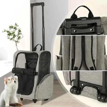 Portable Pet Travel Backpack Beichang Forest Dog Carrier Bag Double Shoulder Bag Dog Luggage Wheel Bag for Outing - Needora