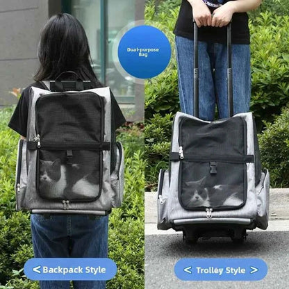 Portable Pet Travel Backpack Beichang Forest Dog Carrier Bag Double Shoulder Bag Dog Luggage Wheel Bag for Outing - Needora